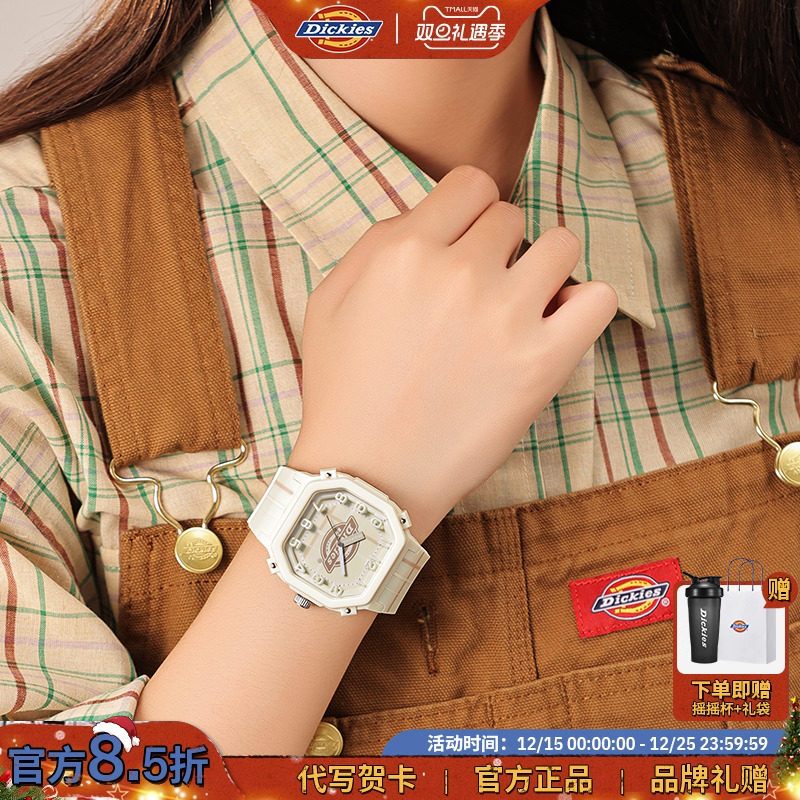 Dickies美式复古小方表女款学生手表潮流高级时尚石英手表CL
