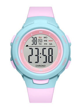 Dickies电子手表儿童女款小学生初中运动防水女孩运动闹钟夜光679