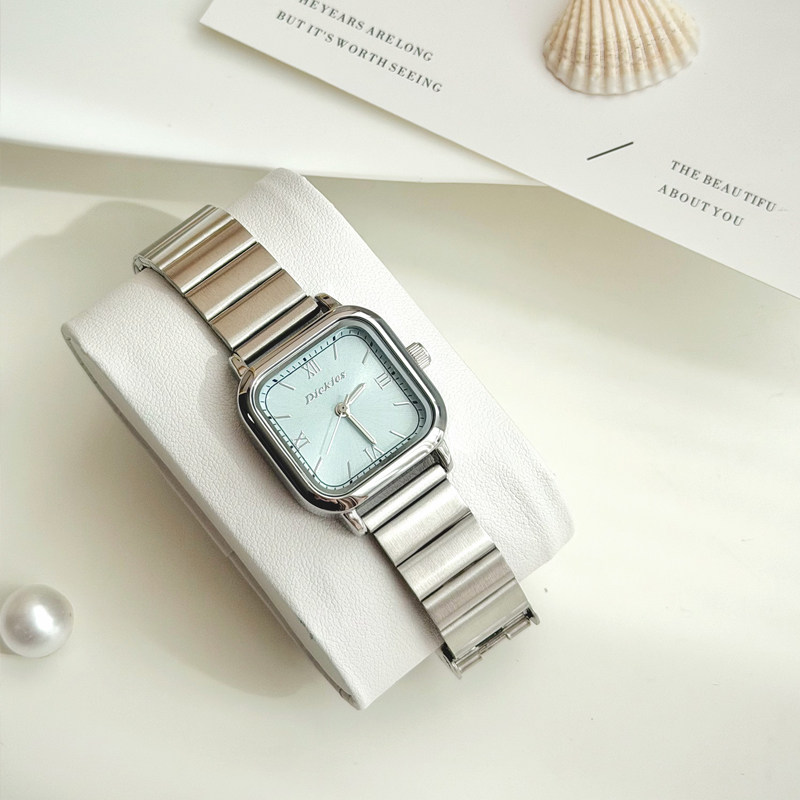 Dickies手表女款小方表轻奢小众钢带石英腕表高级感时尚生日礼