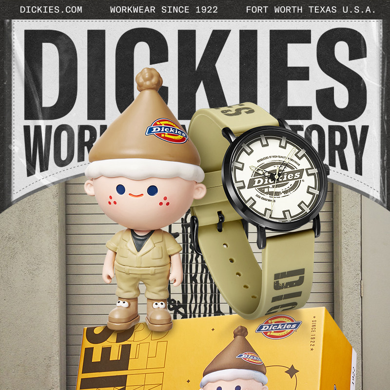 Dickies旗舰店经典复古手办联名礼盒学生手表情侣石英手表CL-481