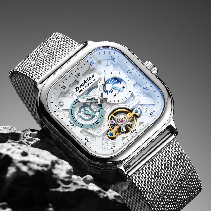 Dickies男款机械手表方形全自动