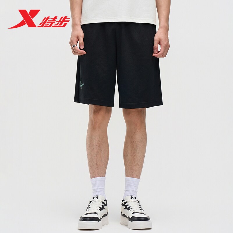 特步短裤男士夏季新款篮球系列时尚百搭短裤潮流针织五分裤篮球裤