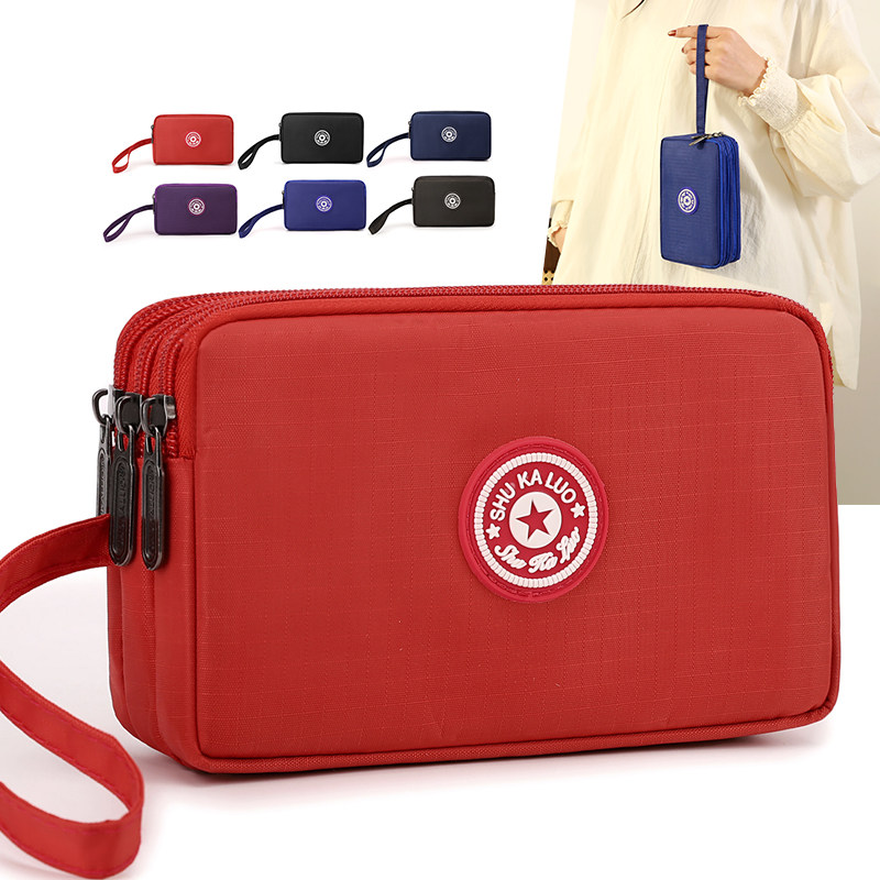 新款女士手腕包三层拉链手机包轻便零钱包大容量长款钱包随身携带