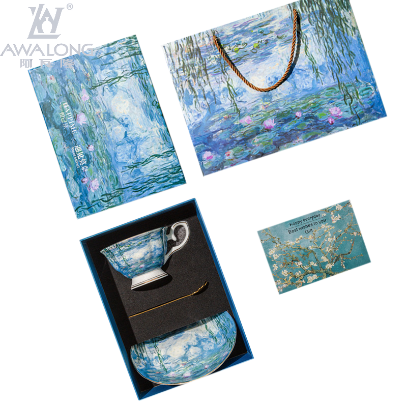 骨瓷油画创意咖啡杯礼盒