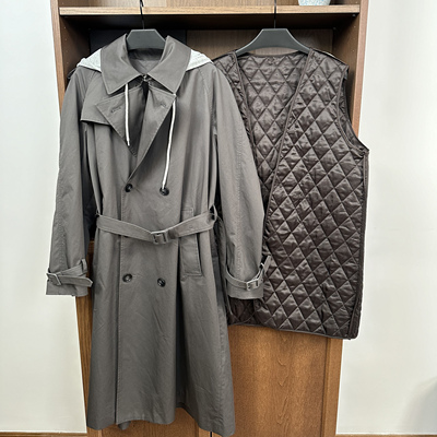 双排扣大翻领气质风衣