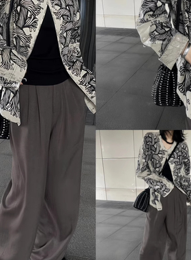 早秋款 东京nemeth麻绳印花  修腰廓形羊腿袖短外套