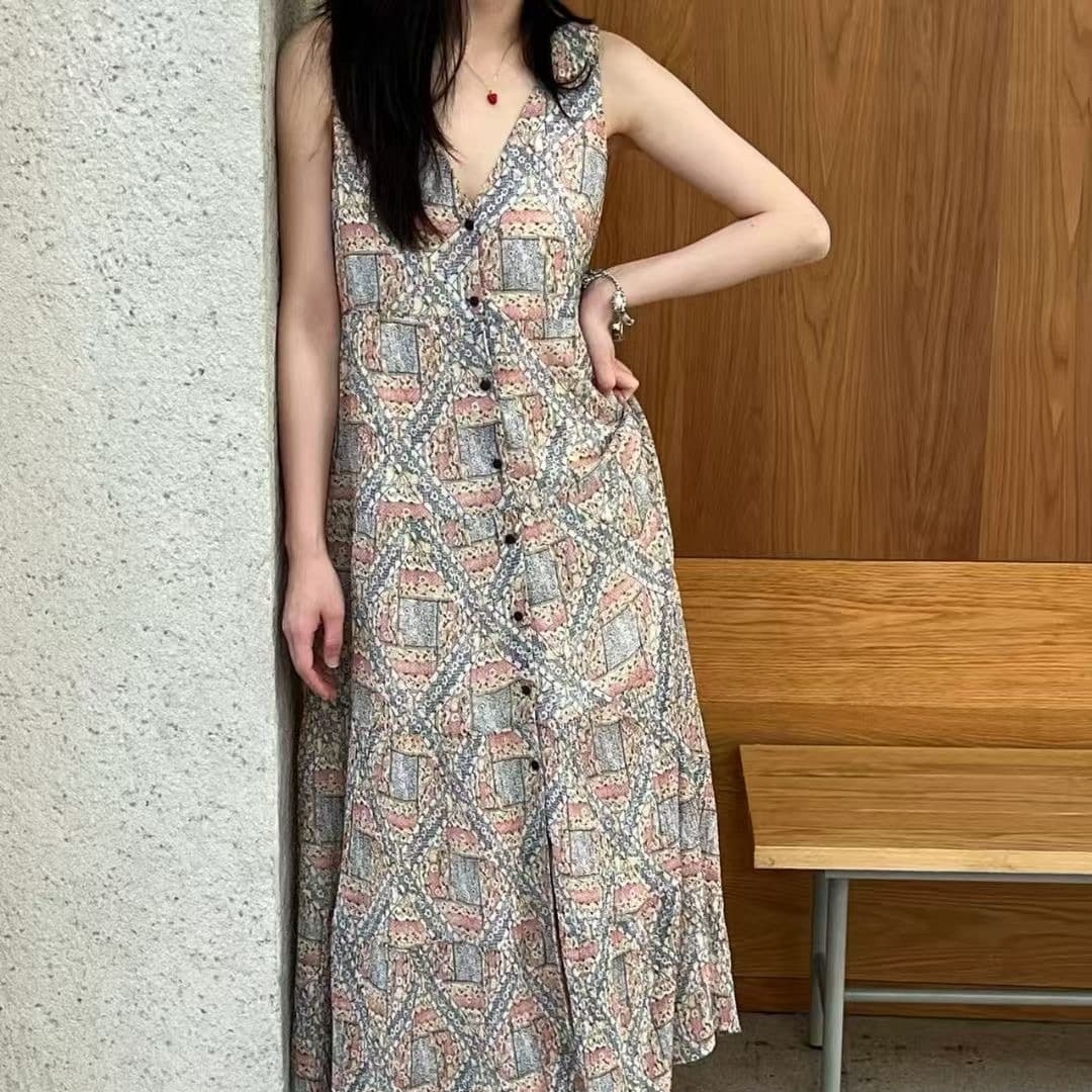 真丝棉舒适轻盈长款连衣裙