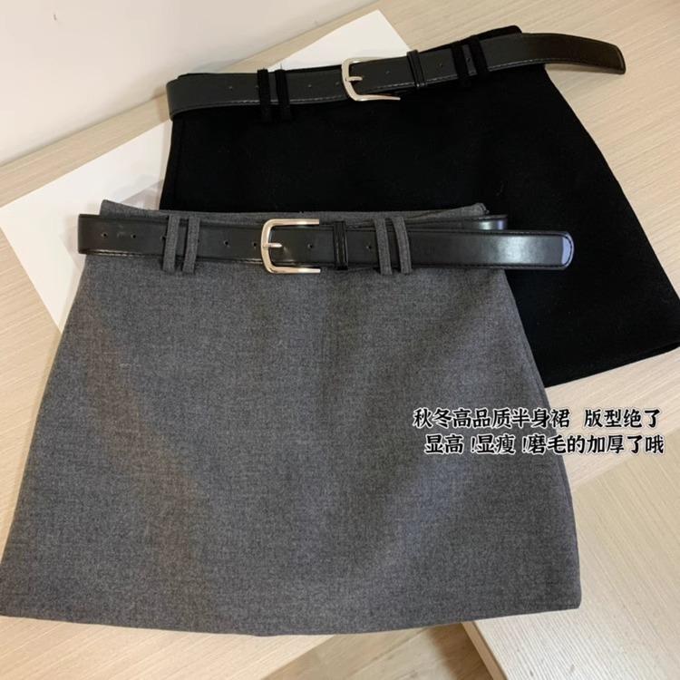 春秋加厚磨毛高腰显瘦半身裙