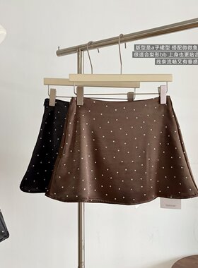 微胖mm韩版波点缎面半身裙女短裙