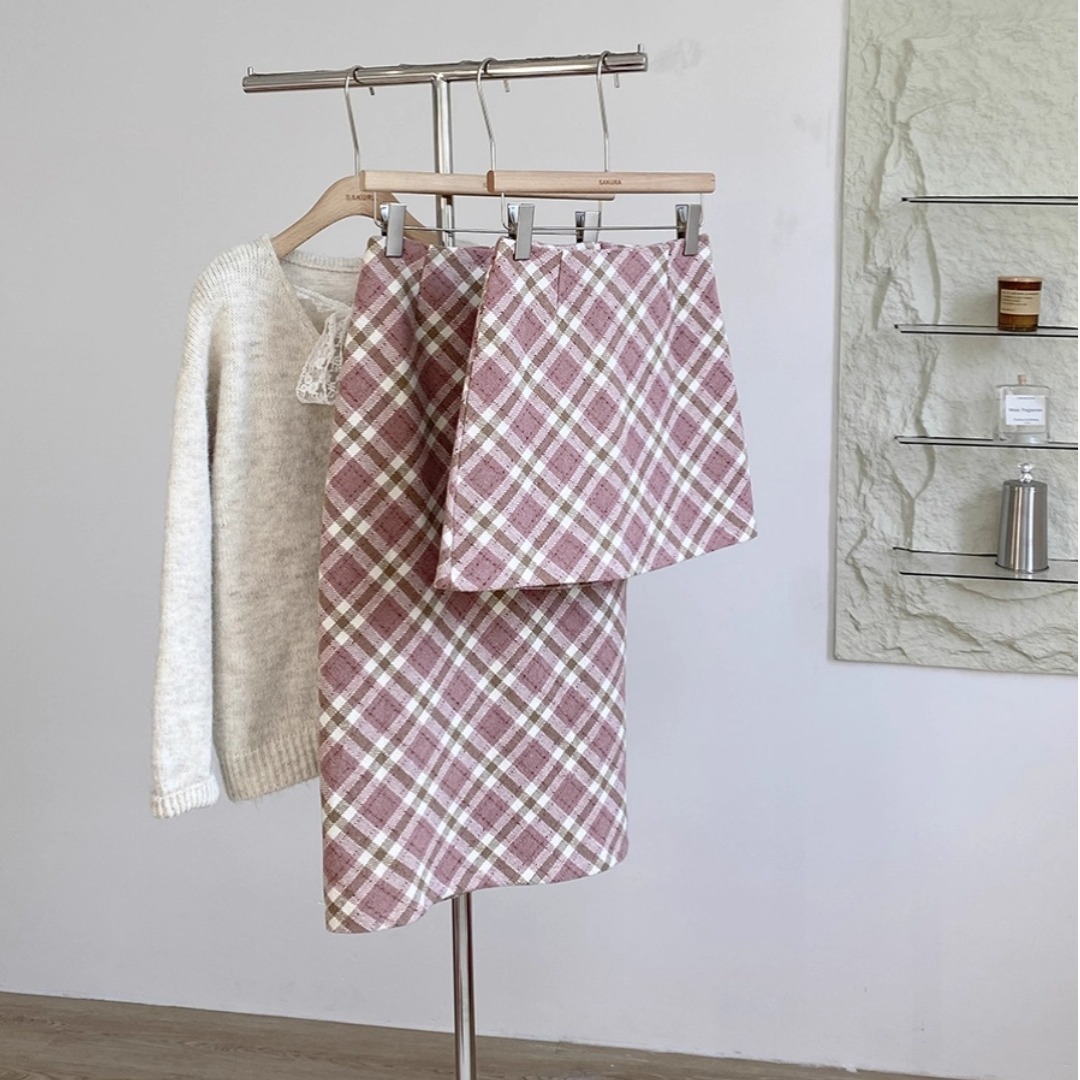 毛呢半身裙直筒裙中长款A字裙