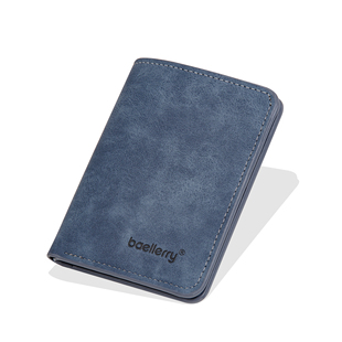 baellerry新款男士钱包短款复古皮夹学生休闲钱夹多卡位青年票夹