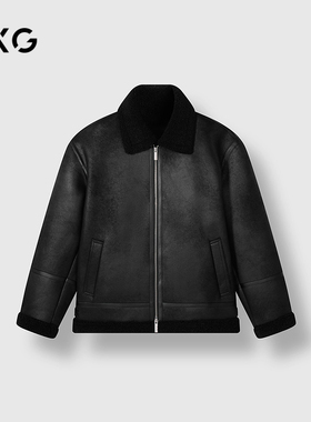 GXG男装 商场同款仿皮草加厚夹克男通勤外套24冬季新品G24X214080