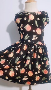 桃之夭夭 其叶蓁蓁出口女童连衣裙纯棉汗布 圆领凉爽宝宝夏季裙子