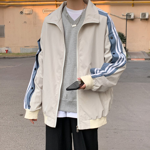 韩版个性潮流排扣大码运动外套