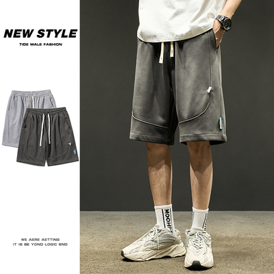 卫裤运动宽松直筒五分裤