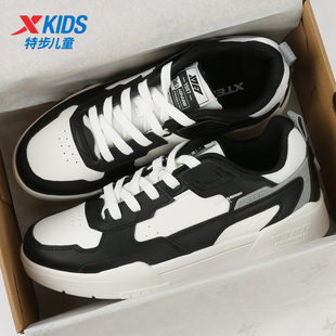 特步官方正品板鞋男鞋2025秋冬新款皮面百搭休闲鞋子975419310048