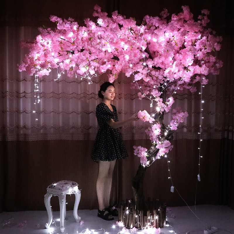 彩灯仙女新年气质定制仿真樱花树