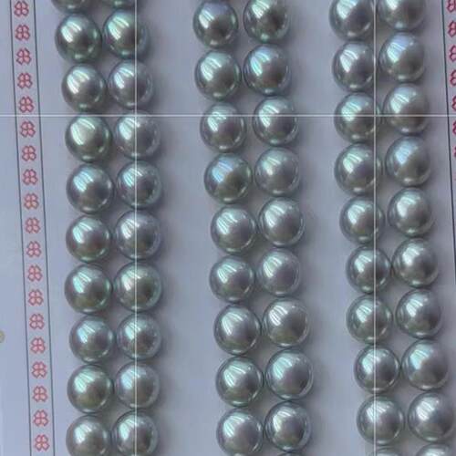 真多麻色2-9mm天然淡水珍珠灰色面包馒头珠DIY耳钉镶嵌饰品材料