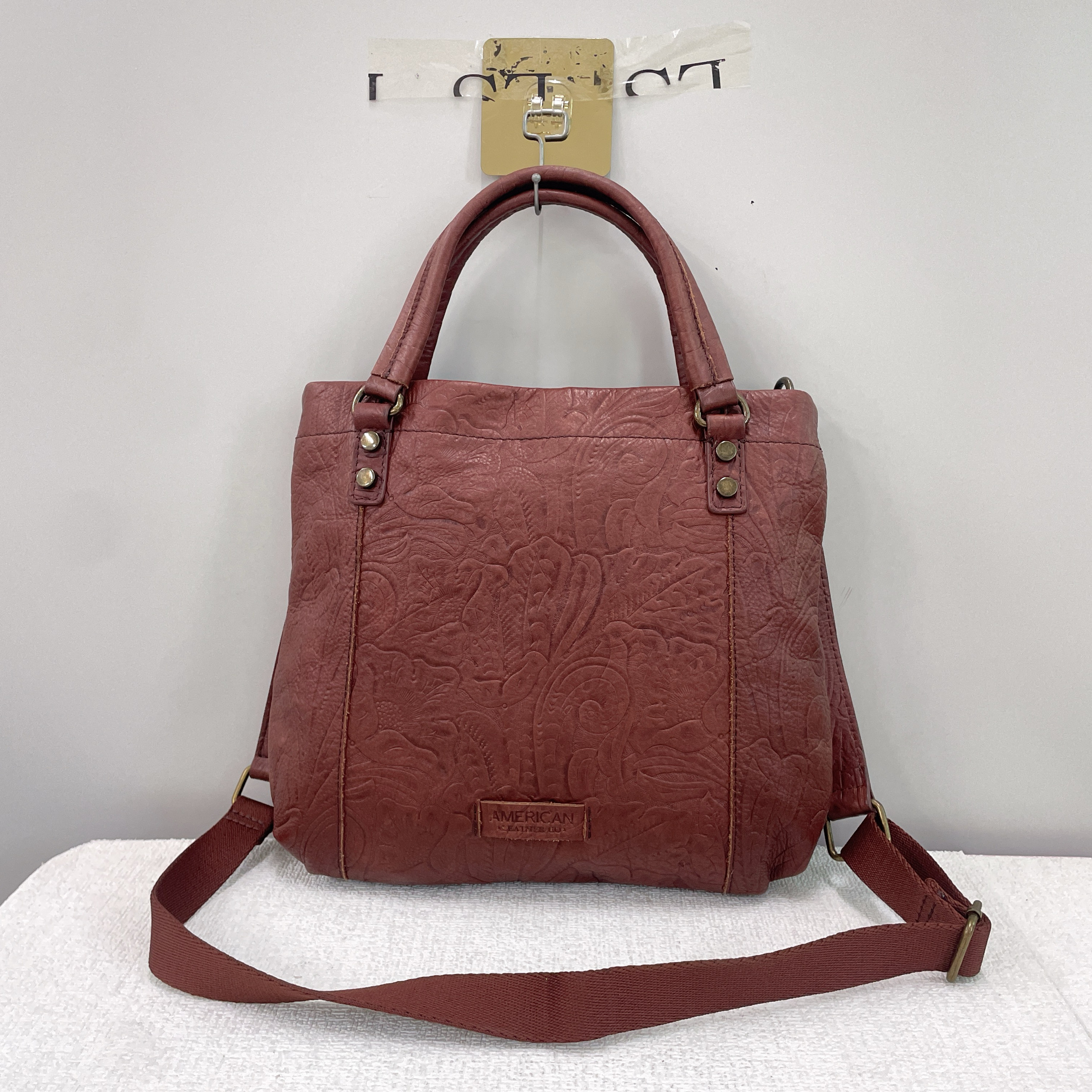 外贸样板包出美国AMERICANLEATHERCO柔软细腻牛皮手提斜挎包