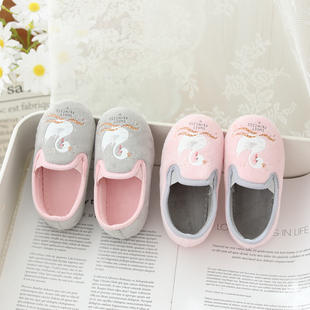 春秋冬款女童家居鞋宝宝室内鞋卡通幼儿园软底室内一脚蹬拖鞋防滑