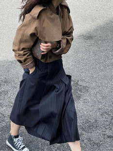 欧货秋季盐系炸街高级感工装风女装休闲小个子冷淡系套装连衣裙子