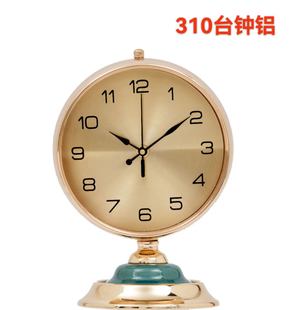 美式轻奢摆台式座钟客厅家用桌面时钟表摆件新中式静音台钟小坐钟