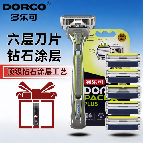 dorco多乐可手动剃须刀6层刀刃