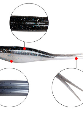 TPR软饵Baby silencer 高弹叉尾175mm18g耐撕咬浮水双色TPR软饵