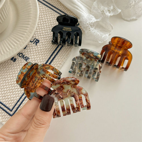 醋酸小号抓夹女后脑勺鲨鱼夹马尾夹法式复古高级感半扎发头发卡子