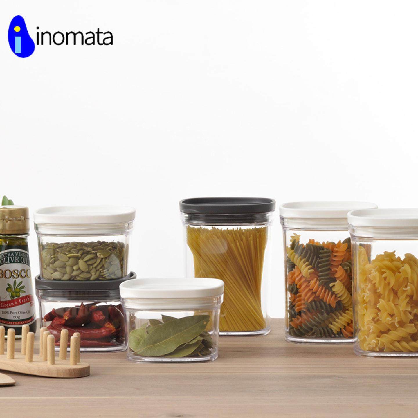 inomata日本进口杂粮储物罐厨房塑料透明密封罐食品收纳保鲜盒