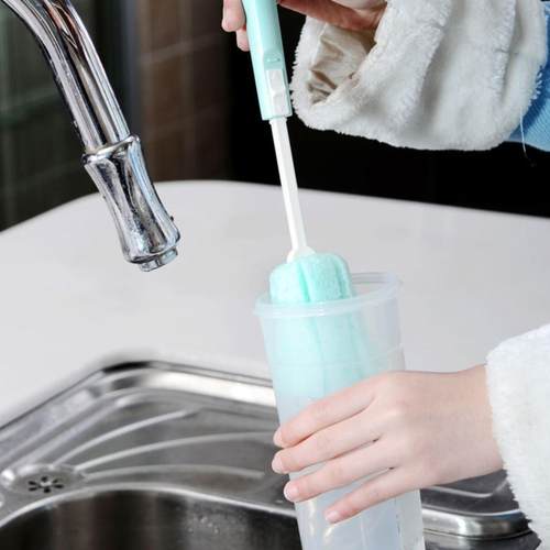 日本进口长柄海绵洗杯刷