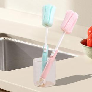 日本进口长柄可伸缩海绵杯刷洗杯刷清洁刷奶瓶刷洗杯子刷子长瓶刷