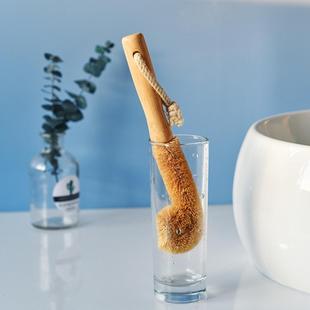 日式 椰棕洗杯刷长柄奶瓶刷子厨房洗杯子刷子加长玻璃杯清洁刷