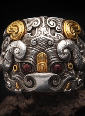 手吴树国雕刻中国银扳指伏尔甘