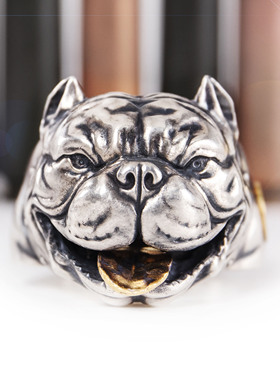 恶霸犬bully夸张霸气男士戒指