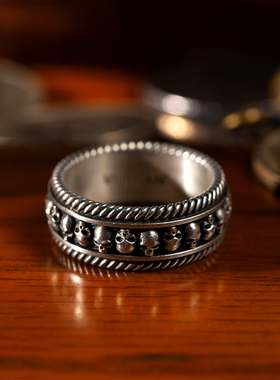 vulcan925银骷髅男女银饰品对戒