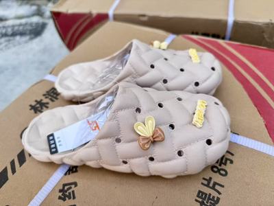 正品林润55新款可爱包头女凉拖鞋女夏季室内踩屎感包头洞洞鞋清货