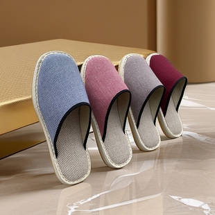 男女防滑透气轻巧不累脚居家春秋夏中老年人拖鞋 新款 老北京布拖鞋