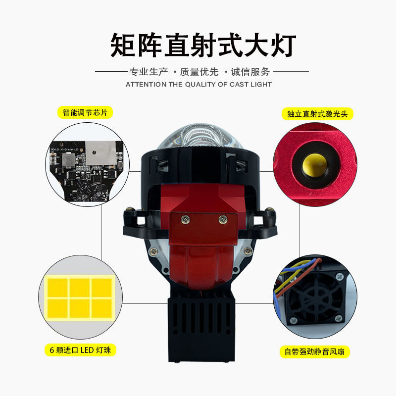 LED激光双光透镜大灯改装