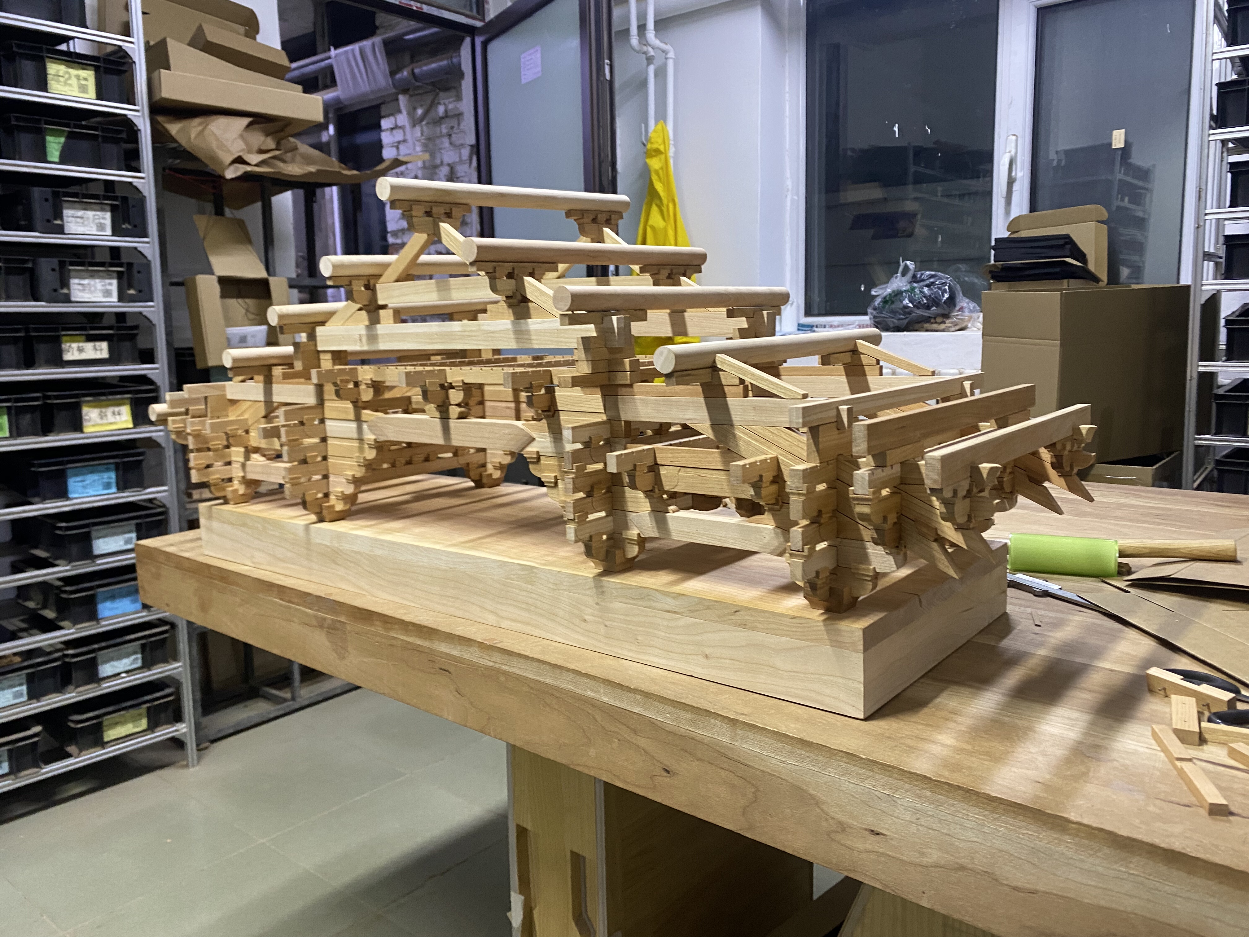 斗拱榫卯积木佛光寺东大殿心间实木建筑模型可拆解拼装结构