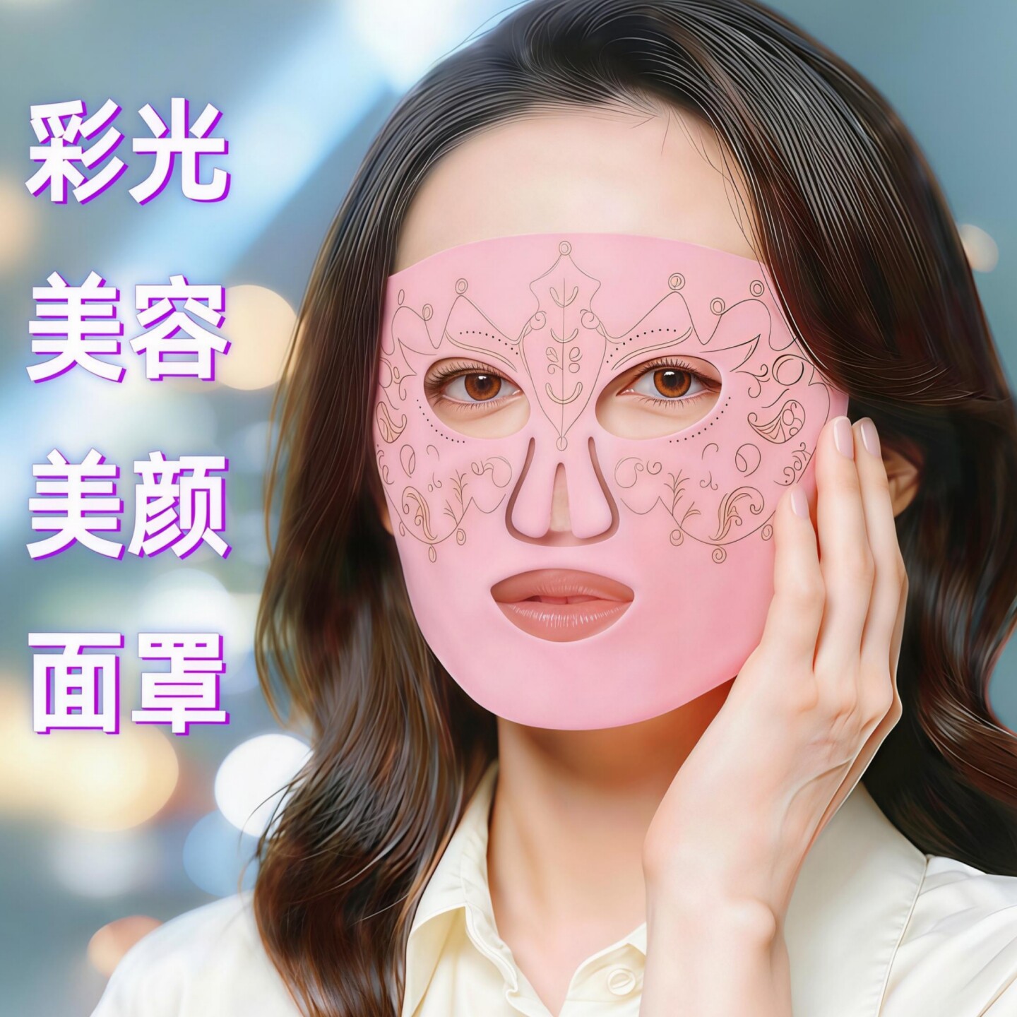 光波美容仪面罩抗皱淡纹彩光美颜脸罩光普仪抗痘黑头美白嫩肤亮肤