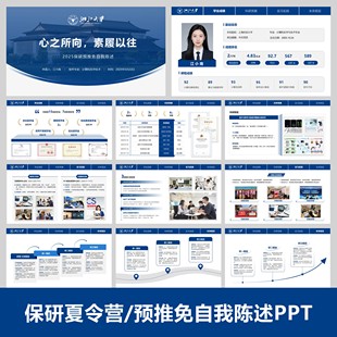 C98 保研夏令营/预推免自我介绍PPT模板 | 高级感排版