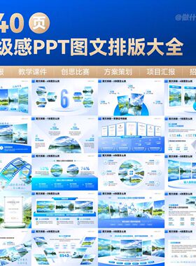 C253 340页高级感PPT图文排版模板大全适用于项目汇报工作总结