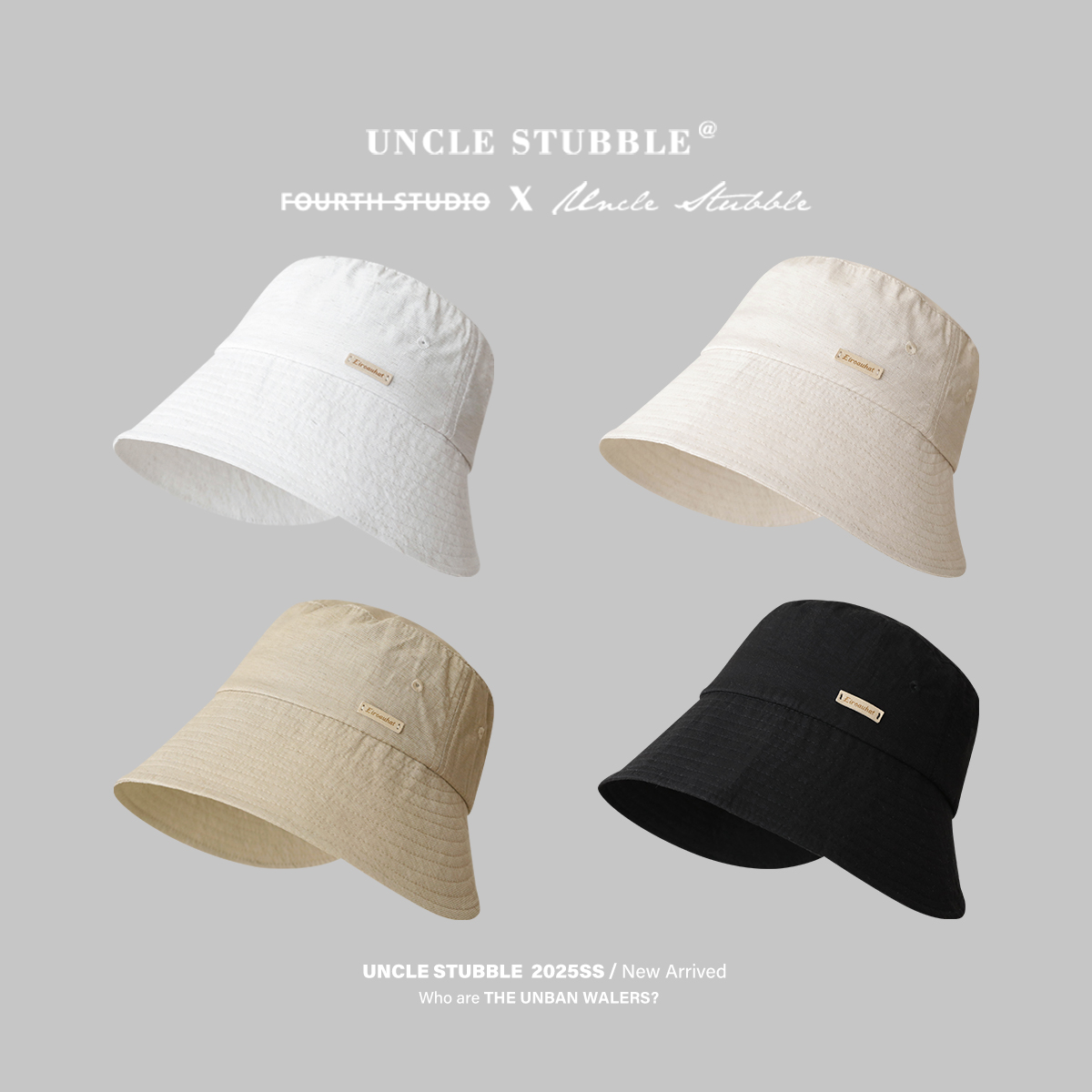 含亚麻透气渔夫帽女生夏天轻薄遮阳防晒盆帽日系素色水桶帽太阳帽