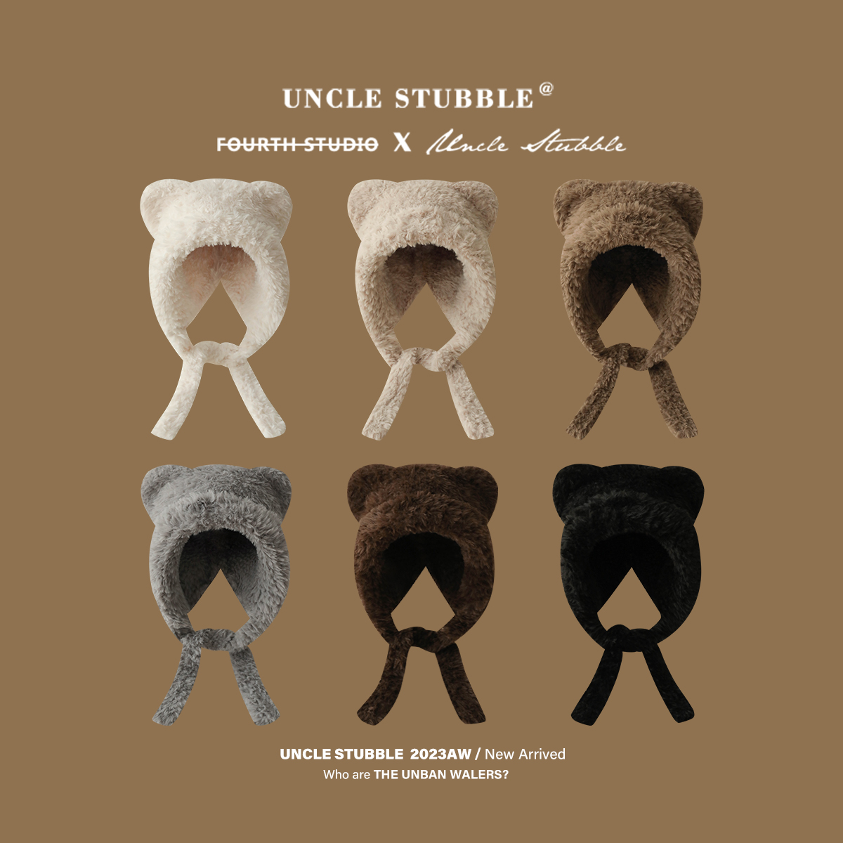 胡茬叔叔套头帽可爱女生秋冬