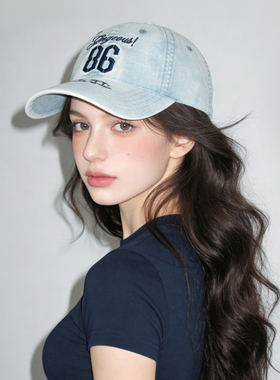 夏天冰岛蓝色棒球帽女生巨好看网红时髦棒球帽美式潮酷防晒帽子男