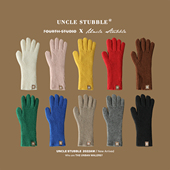 纯色分指手套2024冬季 加厚触屏玩手机骑行防风保暖男女款 针织毛线