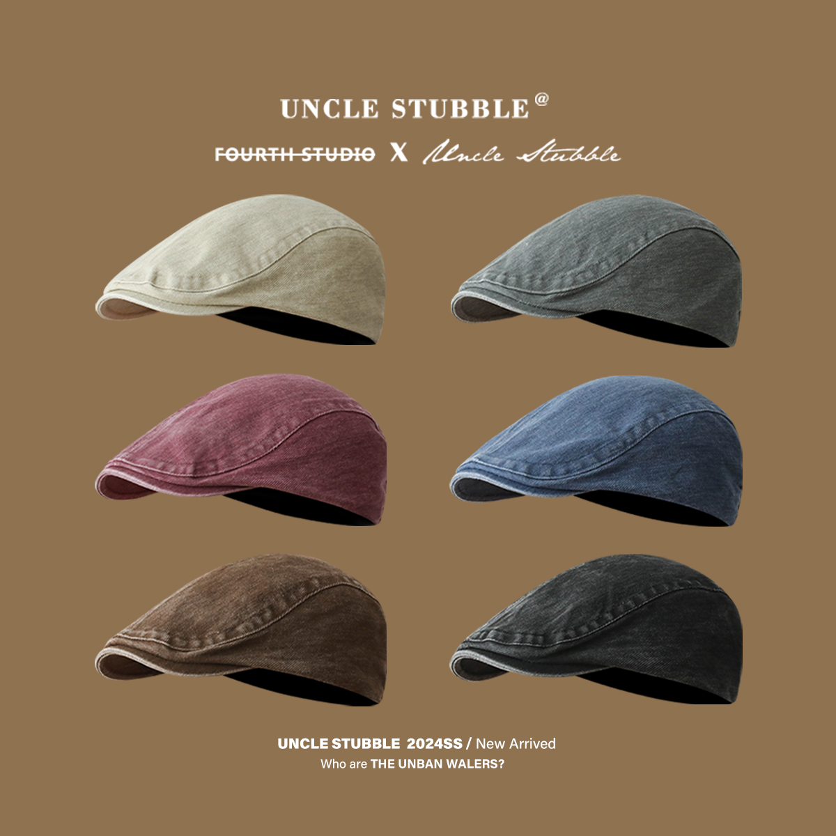 胡茬叔叔男女四季复古前进帽