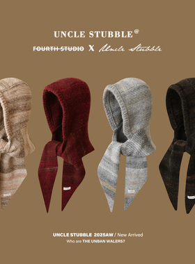 渐变混色巴拉克拉法帽冬季加厚针织连脖护耳帽宽松帽子围巾一体女