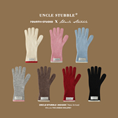 可爱少女拼色针织手套女韩版 甜美蕾丝花边长款 秋冬保暖分指可触屏